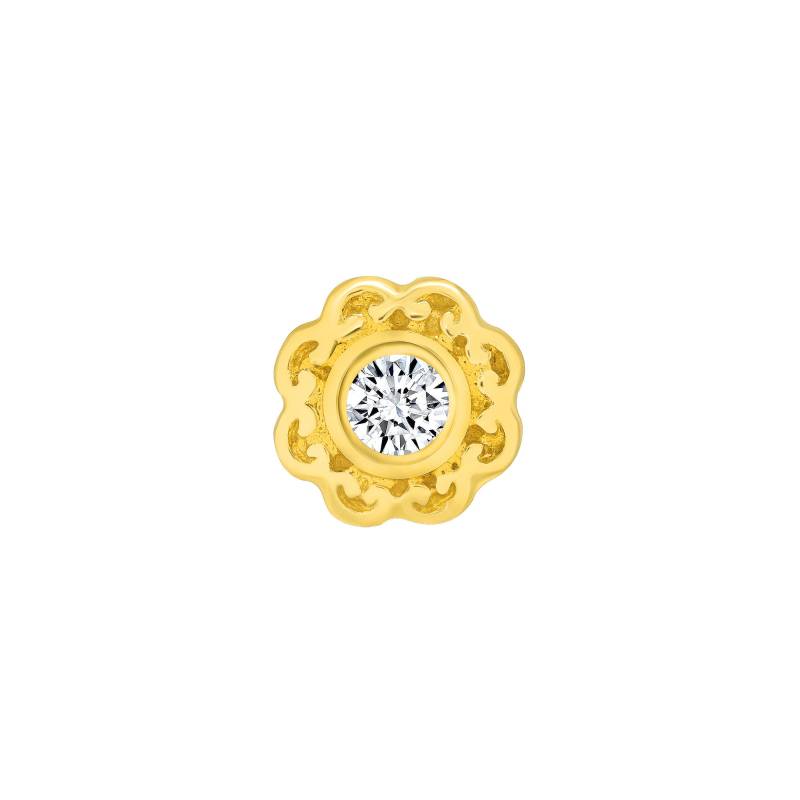 14K Goldornament-Ohrstecker Cz-Body-Piercing, Threadless-Pin von KPDesignBodyJewelry