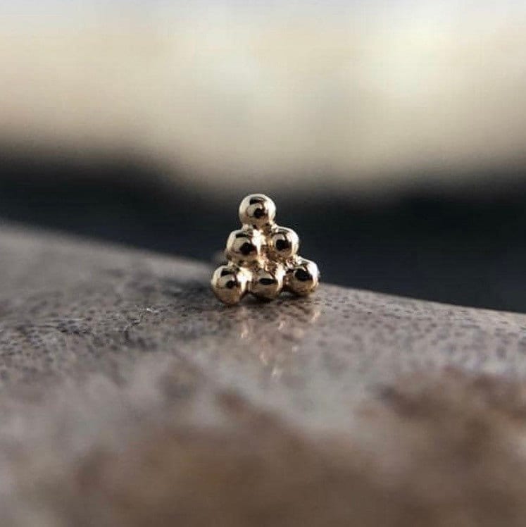 14K Gold - Pyramiden-Piercing 6-Bead Threadless Pin | 25G/16G/14G 14K Gold - Pyramiden-Piercing 6-Bead Threadless Pin | 25G/16G/14G von KPDesignBodyJewelry