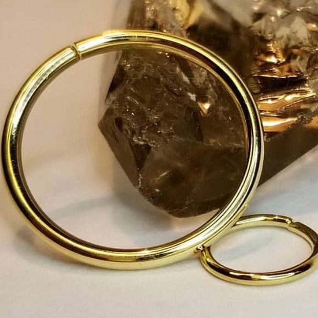 14K Solid Gold Seamless Ring Nase, Lippe, Ohr-Piercing von KPDesignBodyJewelry