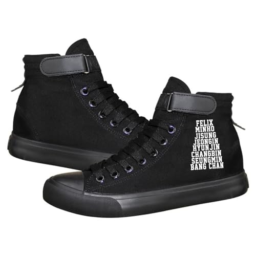 KPOP Stray Kids Merch Shoes Sneakers Bang Chan Lee Know ChangBin Han I.N Felix HyunJin Seungmin Hiphop High-Top Canvas Schuhe von KPOP