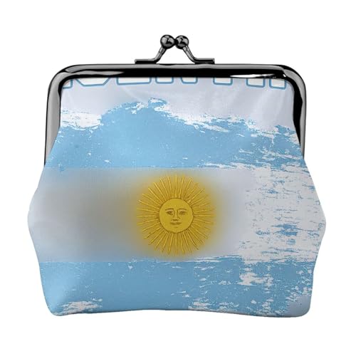 Argentinien-Flaggen-Druck, stilvolle einzigartige Münzbörse, niedliche Mini-Geldbörse mit Kussschloss, wasserdicht für Münzen von KPXXAQT