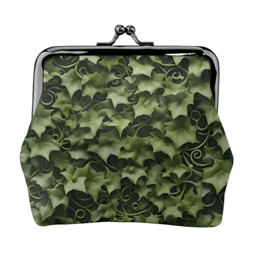 Floral Swirls Ivy Print Stilvolle einzigartige Münzbörse Niedliche Mini-Geldbörse mit Kussschloss Wasserdicht für Münzen von KPXXAQT