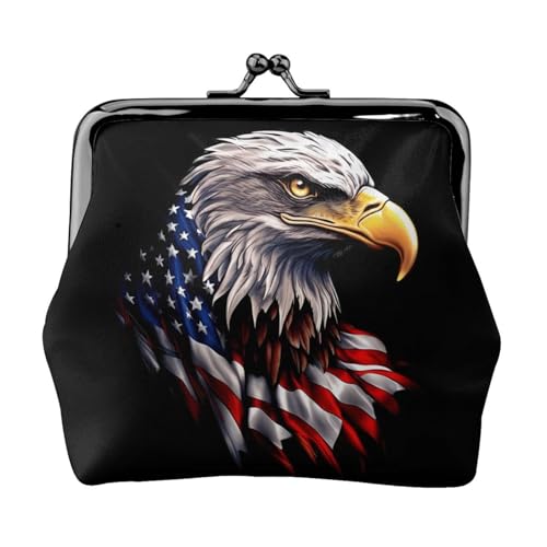 Flying Eagle Print Stilvolle einzigartige Münzbörse niedliche Mini-Geldbörse mit Kussschloss wasserdicht für Münzen von KPXXAQT