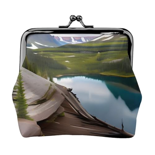 Gletscher-Nationalpark-Druck, stilvolle einzigartige Münzbörse, niedliche Mini-Geldbörse mit Kussschloss, wasserdicht für Münzen von KPXXAQT