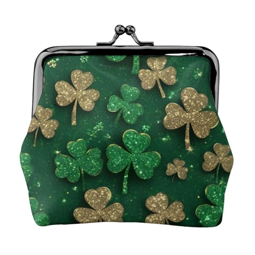 Hintergrund St. Patrick's Day Glitzer-Druck Stilvolle Einzigartige Münzbörse Niedliche Mini-Geldbörse mit Kussschloss Wasserdicht für Münzen von KPXXAQT