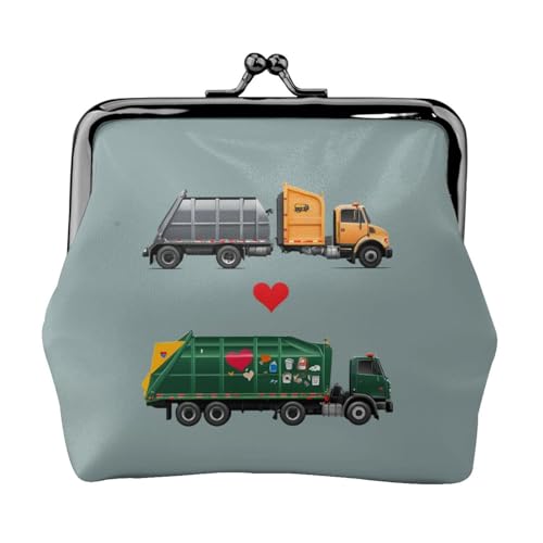 I Love Garbage Trucks Print Stilvolle einzigartige Münzbörse niedliche Mini-Geldbörse mit Kussschloss wasserdicht für Münzen von KPXXAQT