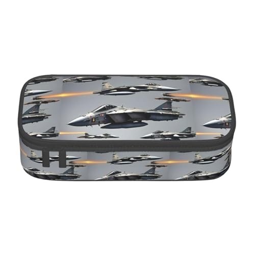 KPXXAQT Federmäppchen mit Flugzeug-Jets-Aufdruck, großes Fassungsvermögen, für Schule, Uni, Reisen, Studenten, Teenager, Erwachsene von KPXXAQT