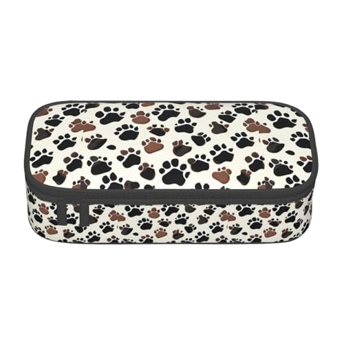 KPXXAQT Federmäppchen mit Hundepfotenabdruck, großes Fassungsvermögen, für Schule, Uni, Reisen, Studenten, Teenager, Erwachsene von KPXXAQT