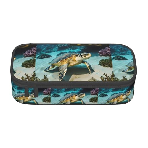KPXXAQT Federmäppchen mit Meeresschildkröten-Motiv, große Kapazität, für Schule, College, Reisen, Studenten, Jugendliche, Erwachsene von KPXXAQT