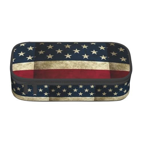KPXXAQT Federmäppchen mit amerikanischer Flagge, großes Fassungsvermögen, für Schule, Uni, Reisen, Studenten, Teenager, Erwachsene von KPXXAQT