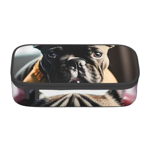 KPXXAQT Federmäppchen mit französischer Bulldogge, großes Fassungsvermögen, für Schule, Uni, Reisen, Studenten, Teenager, Erwachsene KPXXAQT Federmäppchen mit französischer Bulldogge, großes Fassungsvermögen, für Schule, Uni, Reisen, Studenten, Teenager, Erwachsene von KPXXAQT