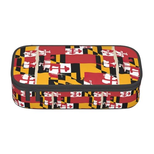KPXXAQT Maryland Flagge Druck große Kapazität Federmäppchen Schule College Reisen Studenten Teenager Erwachsene verwenden von KPXXAQT
