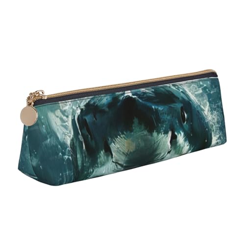 KPXXAQT Modisches Federmäppchen mit Hai-Aufdruck, großes Fassungsvermögen, Ledertasche, Schule, Reisen, Klassenzimmer, Büro von KPXXAQT