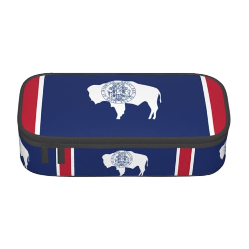 KPXXAQT Wyoming Staatsflagge Print Großkapazität Federmäppchen Schulmäppchen College Reise Studenten Teenager Erwachsene von KPXXAQT