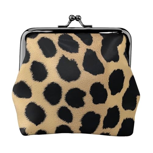 Leopard Skin Pattern Print Stilvolle Einzigartige Münzbörse Niedliche Mini Geldbörse mit Kussschloss Wasserdicht für Münzen von KPXXAQT
