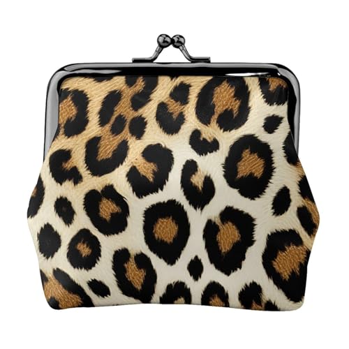 Leopard Skin Pattern Print Stilvolle Einzigartige Münzbörse Niedliche Mini Geldbörse mit Kussschloss Wasserdicht für Münzen von KPXXAQT