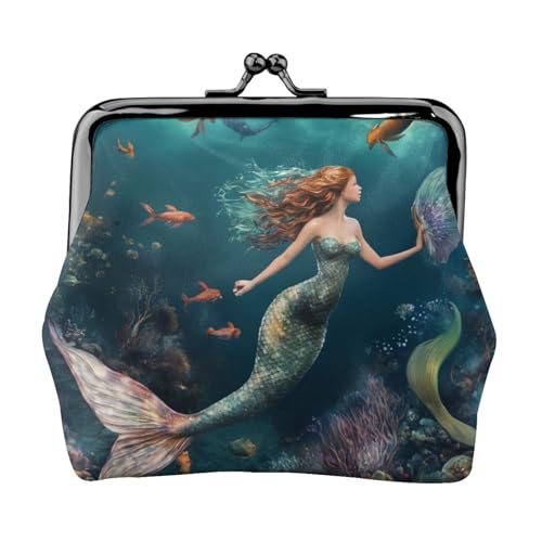 Marine Sea Life Print Stilvolle Einzigartige Münzbörse Niedliche Mini Geldbörse mit Kussschloss Wasserdicht für Münzen von KPXXAQT