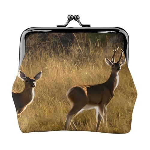 Niedlicher Hirsch-Druck, stilvolle einzigartige Münzbörse, niedliche Mini-Geldbörse mit Kussschloss, wasserdicht für Münzen von KPXXAQT