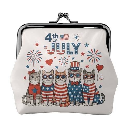 Patriotische Katzen-Druck, stilvolle einzigartige Münzbörse, niedliche Mini-Geldbörse mit Kussschloss, wasserdicht für Münzen Patriotische Katzen-Druck, stilvolle einzigartige Münzbörse, niedliche Mini-Geldbörse mit Kussschloss, wasserdicht für Münzen von KPXXAQT