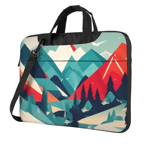 Praktische Laptoptasche für Reisen, Berge, Landschaft, stilvoll, schützend, Computertasche, einzigartig, Schwarz , 13 inch von KPXXAQT