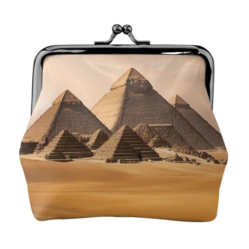Pyramids of Egypt Print Stilvolle einzigartige Münzbörse niedliche Mini-Geldbörse mit Kussschloss, wasserdicht für Münzen von KPXXAQT