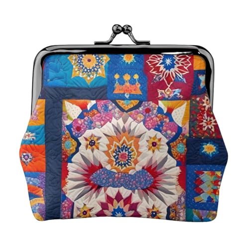 Retro Flowwer Print Stilvolle Einzigartige Münzbörse Niedliche Mini Geldbörse mit Kussschloss Wasserdicht für Münzen von KPXXAQT