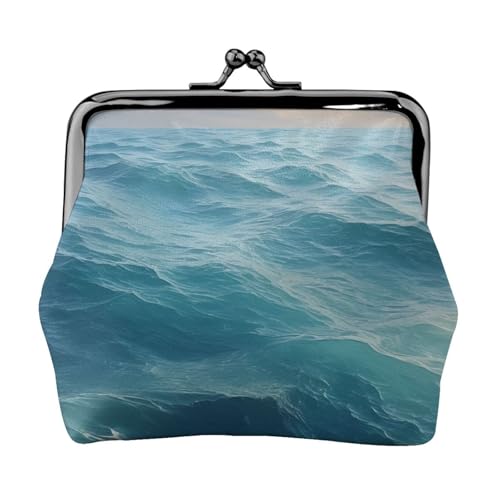 Schöne Meeresoberfläche Druck Stilvolle Einzigartige Münzbörse Niedliche Mini-Geldbörse mit Kussschloss Wasserdicht für Münzen von KPXXAQT