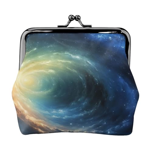 Starry Night Sky Deep Outer Space Print Stilvolle Einzigartige Münzbörse Niedliche Mini Geldbörse mit Kussschloss Wasserdicht für Münzen von KPXXAQT