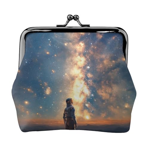 Starry Night Sky Deep Print Stilvolle Einzigartige Münzbörse Niedliche Mini Geldbörse mit Kussschloss Wasserdicht für Münzen von KPXXAQT