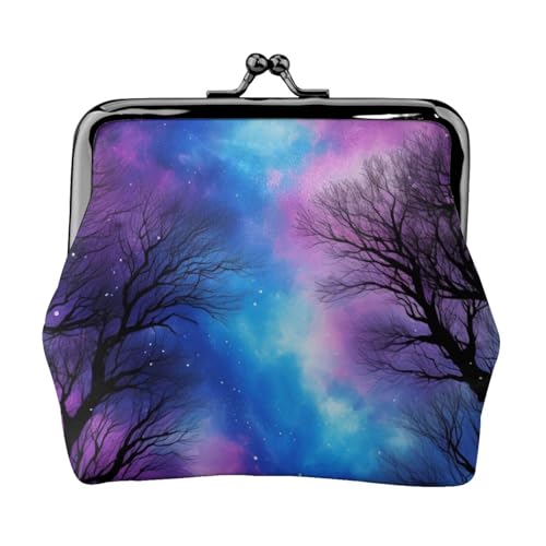 Starry Night Sky Deep Print Stilvolle Einzigartige Münzbörse Niedliche Mini Geldbörse mit Kussschloss Wasserdicht für Münzen von KPXXAQT