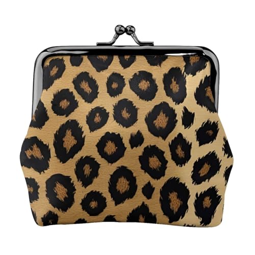 Stilvolle einzigartige Münzbörse mit Leopardenmuster, niedlich, Mini-Geldbörse mit Kussschloss, wasserdicht für Münzen von KPXXAQT