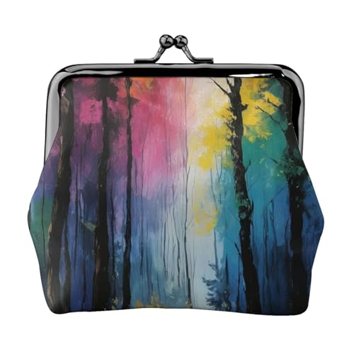 Tree Art Print Stilvolle Einzigartige Münzbörse Niedliche Mini Geldbörse mit Kussschloss Wasserdicht für Münzen von KPXXAQT