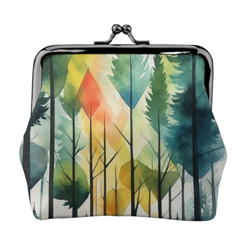 Tree Art Print Stilvolle Einzigartige Münzbörse Niedliche Mini Geldbörse mit Kussschloss Wasserdicht für Münzen von KPXXAQT