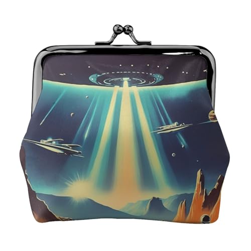 Universe Planet Print Stilvolle Einzigartige Münzbörse Niedliche Mini Geldbörse mit Kussschloss Wasserdicht für Münzen von KPXXAQT