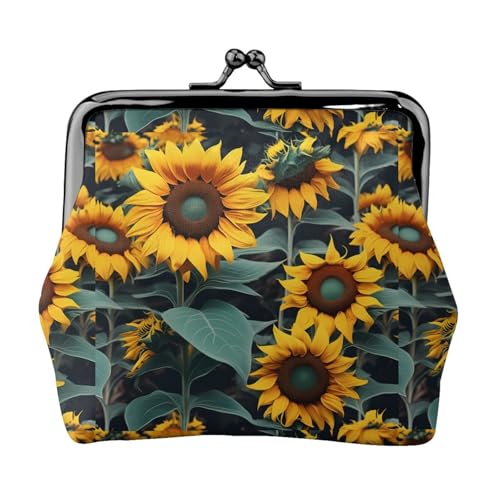 Wild Flower Sunflowers Print Stylish Unique Coin Purse Cute Mini Wallet with Kiss Lock Waterproof for Coins von KPXXAQT