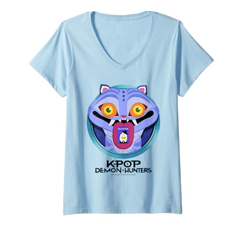 Damen KPop Demon Hunters Cartoon Derpy Save The Date T-Shirt mit V-Ausschnitt von KPop Demon Hunters