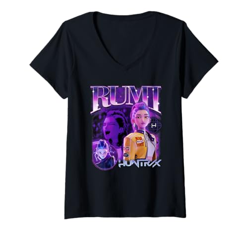 Damen KPop Demon Hunters Huntrix Huntr/X Rumi Bootleg T-Shirt mit V-Ausschnitt von KPop Demon Hunters