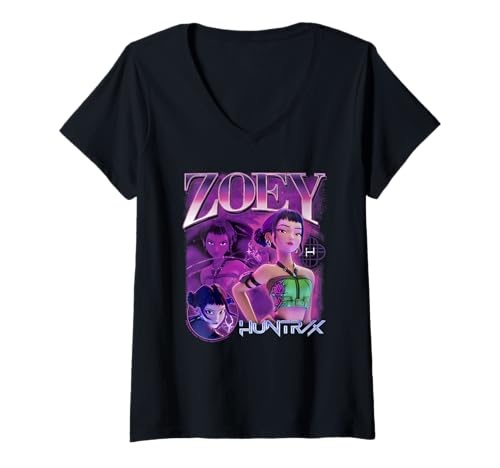 Damen KPop Demon Hunters Huntrix Huntr/X Zoey Bootleg T-Shirt mit V-Ausschnitt von KPop Demon Hunters
