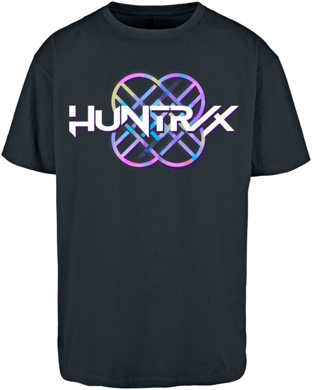 KPop Demon Hunters - Anime Oversize T-Shirt - Huntrix Logo - M bis XXL - Größe L - schwarz  - Lizenzierter Fanartikel von KPop Demon Hunters