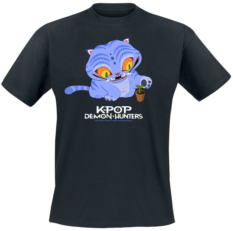 KPop Demon Hunters - Anime T-Shirt - Derpy Tiger - M bis XXL - für Männer - Größe XXL - schwarz  - Lizenzierter Fanartikel von KPop Demon Hunters