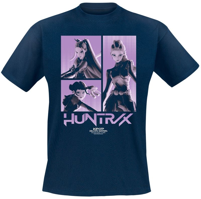 KPop Demon Hunters - Anime T-Shirt - Huntrix - M bis XXL - für Männer - Größe XL - navy  - Lizenzierter Fanartikel KPop Demon Hunters - Anime T-Shirt - Huntrix - M bis XXL - für Männer - Größe XL - navy  - Lizenzierter Fanartikel von KPop Demon Hunters