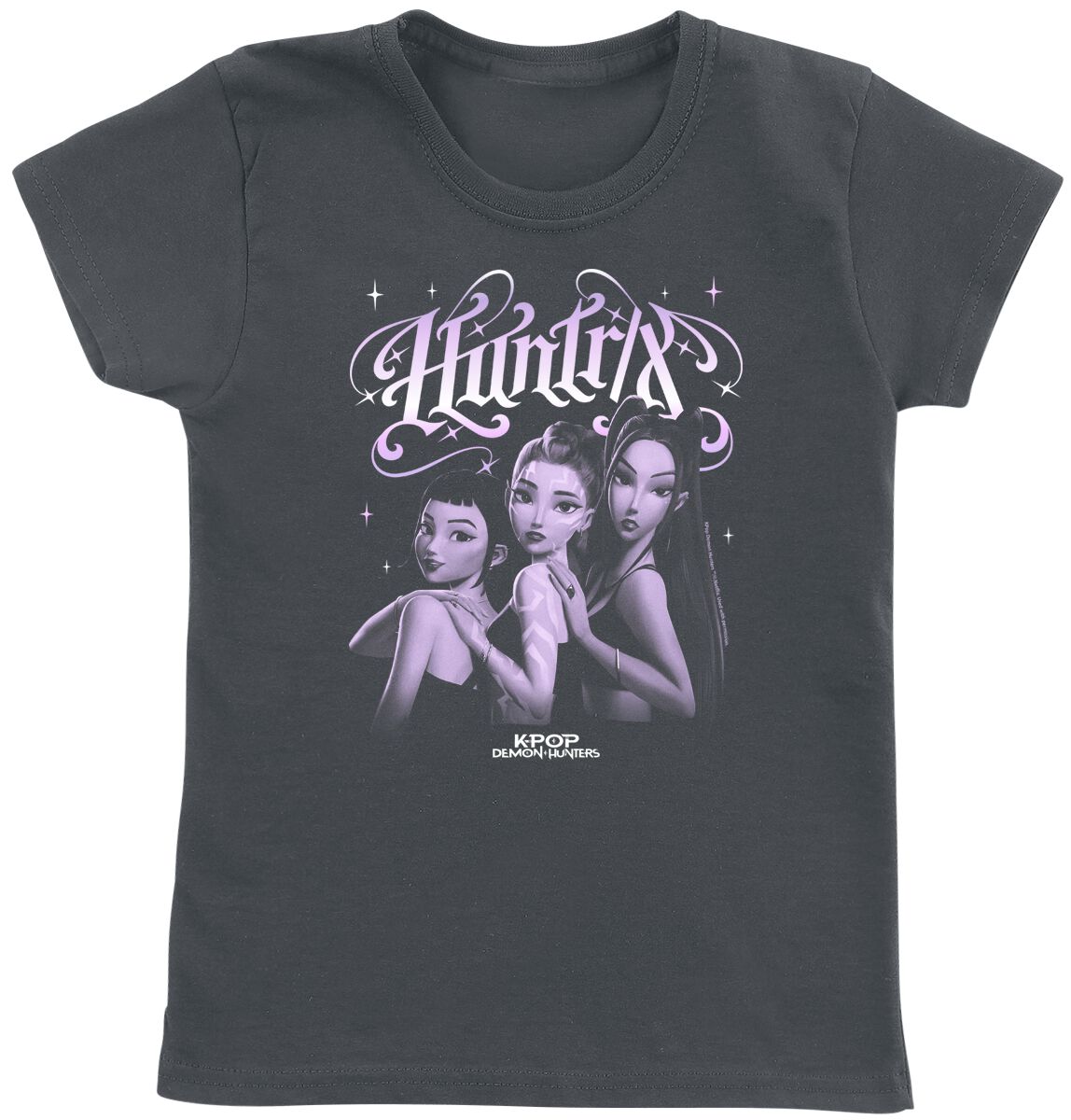 KPop Demon Hunters T-Shirt für Kinder - Huntrix - Gothic Gradient - für Mädchen - charcoal  - Lizenzierter Fanartikel von KPop Demon Hunters