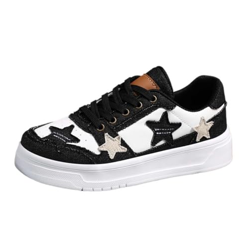 KQCQZ Star Plateauschuhe, niedliche Turnschuhe für Damen, Walking, Outdoor, modische Denim-Schuhe, atmungsaktiv, rutschfest, Freizeitschuhe, Schwarz, 37 EU KQCQZ Star Plateauschuhe, niedliche Turnschuhe für Damen, Walking, Outdoor, modische Denim-Schuhe, atmungsaktiv, rutschfest, Freizeitschuhe, Schwarz, 37 EU von KQCQZ