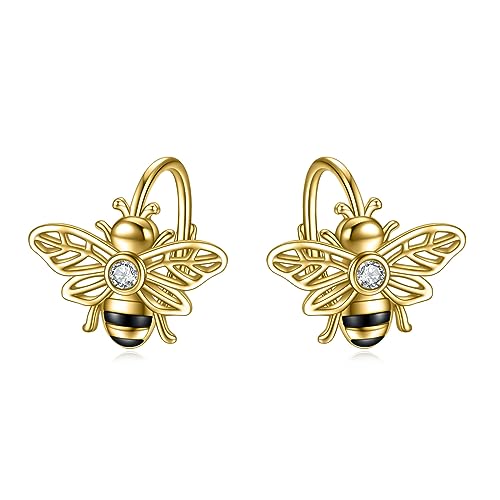 Biene Ohrringe für Damen - Sterling Silber Vergoldet Leverback Dangle Schmuck Geschenke - Bumble Bee Design Biene Ohrringe für Damen - Sterling Silber Vergoldet Leverback Dangle Schmuck Geschenke - Bumble Bee Design von KQF