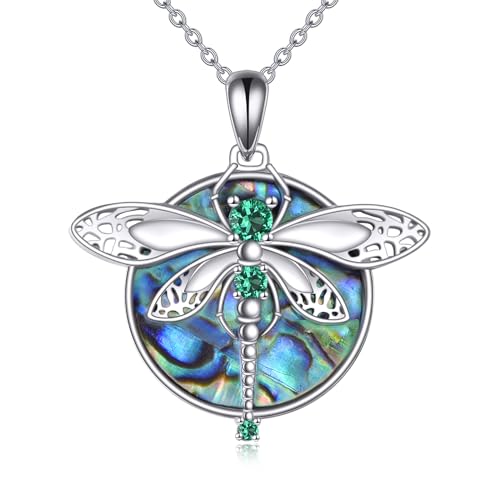Libelle Kette Sterling Silber Abalone Libelle Anhänger Schmuck Weihnachts Geschenke für Libelle Liebhaber Damen Mädchen Libelle Kette Sterling Silber Abalone Libelle Anhänger Schmuck Weihnachts Geschenke für Libelle Liebhaber Damen Mädchen von KQF