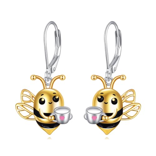 Biene Ohrringe für Damen Sterling Silber Biene Schmuck Honig Biene Dangle Ohrringe Geschenke für Damen von KQF