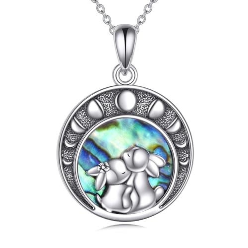 Häschen Kette Sterling Silber Häschen Anhänger Tier Schmuck Abalone Muscheln Geschenke für Damen Mädchen Häschen Kette Sterling Silber Häschen Anhänger Tier Schmuck Abalone Muscheln Geschenke für Damen Mädchen von KQF