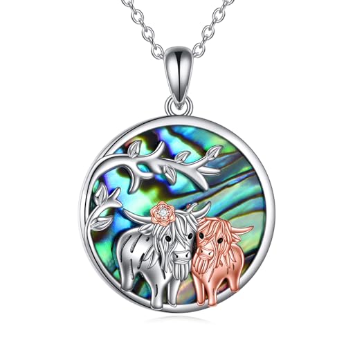 Hochland Kuh Kette für Damen Sterling Silber Hochland Kuh Schmuck Anhänger Geschenke für Damen Mädchen von KQF
