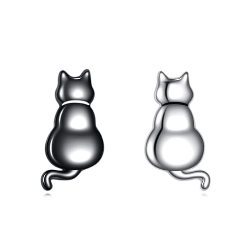 Katze Ohrring für Damen Sterling Silber Katze Schmuck Ohrstecker Geschenke für Damen Mädchen von KQF