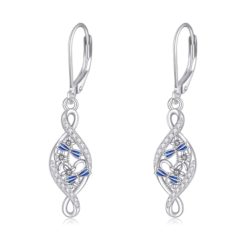 Libelle Ohrringe Hängend Sterling Silber 925 Libelle Schmuck Geschenke für Damen von KQF